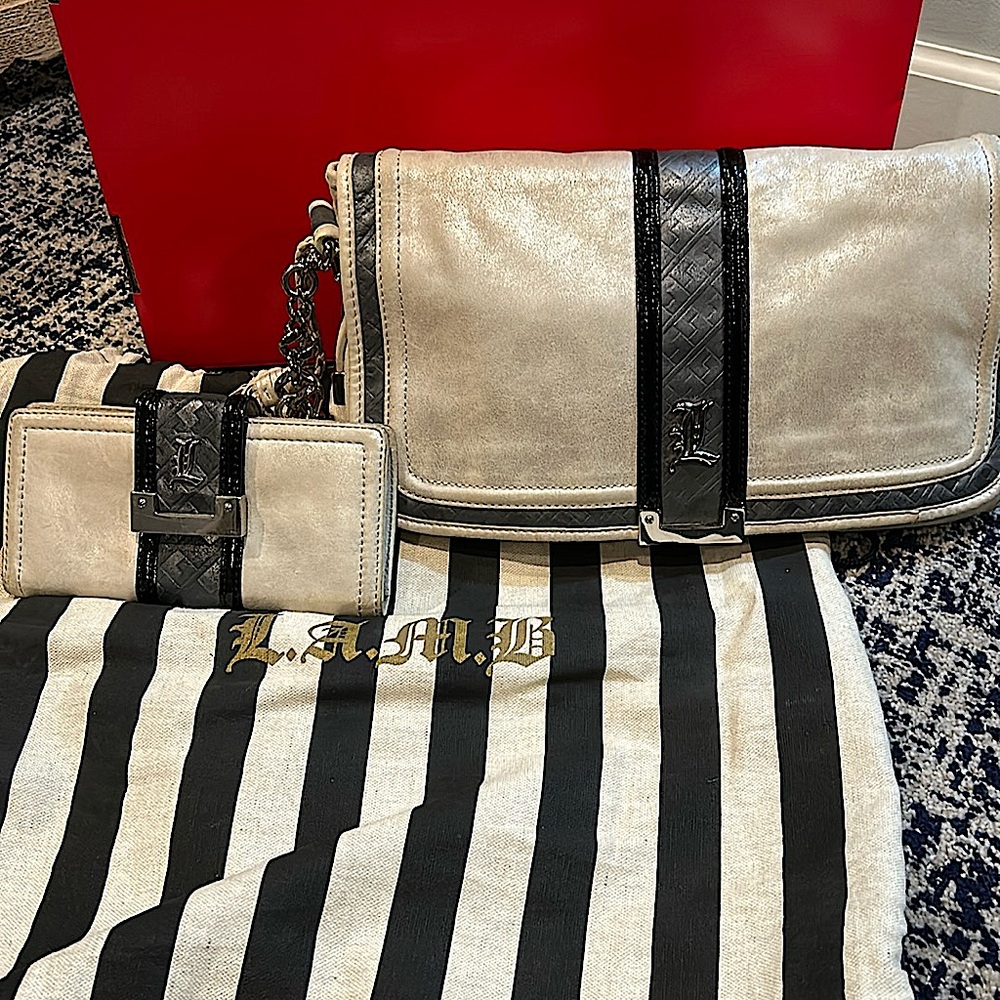 L.A.M.B. Shoulder bag AND wallet.